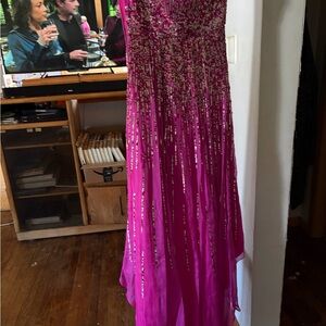 Sherri Hill Pink Sequin Prom Dress